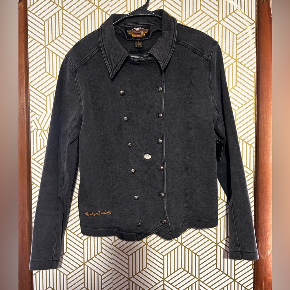 Women’s HARLEY DAVIDSON Grey Denim Jacket XL